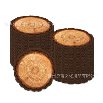 serviettes jetables papier texture arbre marron clair anniversaire décoration naturelle festive camping enfants