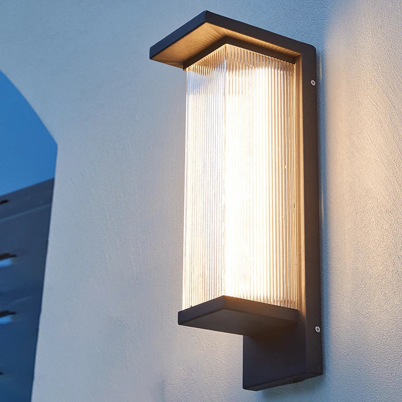 applique murale moderne noire translucide ip65 led extérieure acier inoxydable 40cm 51cm 75cm