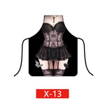 tablier moderne illustratif personne lingerie camouflage crânes papillons rouge noir blanc bleu