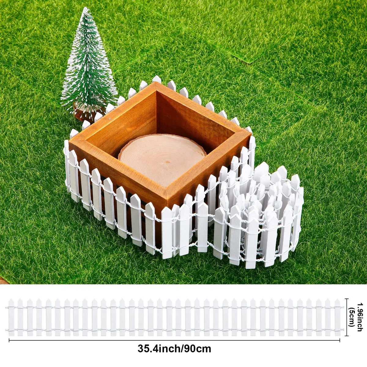 clôture miniature blanche moderne minimaliste adhésif figurines animaux pots fleurs rusticité embellissement subtil