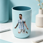 tasse unisexe moderne messi football bleu clair tasse eau brosse dents salle bain ornement