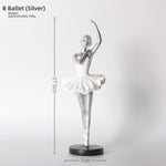 statue danseuse résine or blanc robes ballet décoration chambre enfant collection amateur
