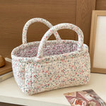 panier rangement pliable polyester toile jouy vintage blanc carreaux romantique portable respectueux environnement