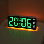 horloge numérique LED moderne multi couleurs ambiancé réglable sans marque