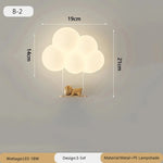 appliques murales decoratives lumiere led nuages animaux blanc moderne chambre enfants