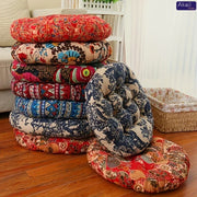 Coussin rond de sol en coton et lin doux, décoration bohème pour salon et tatami