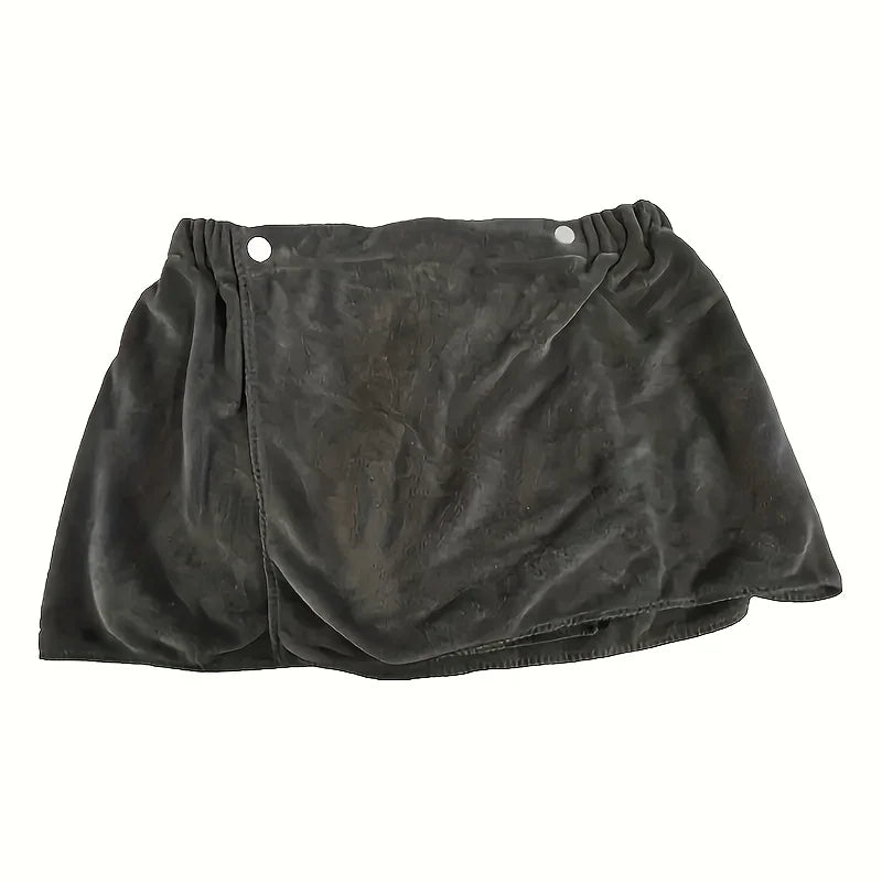 serviette bain enveloppante homme gris velours moderne absorbant boutons ajustables toilette plage camping