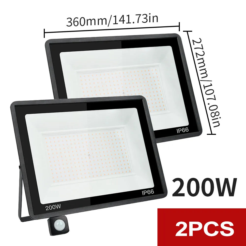 projecteur led motion sensor capteur mouvement lumière froide chaude ip66 étanche moderne extérieur jardinôtel