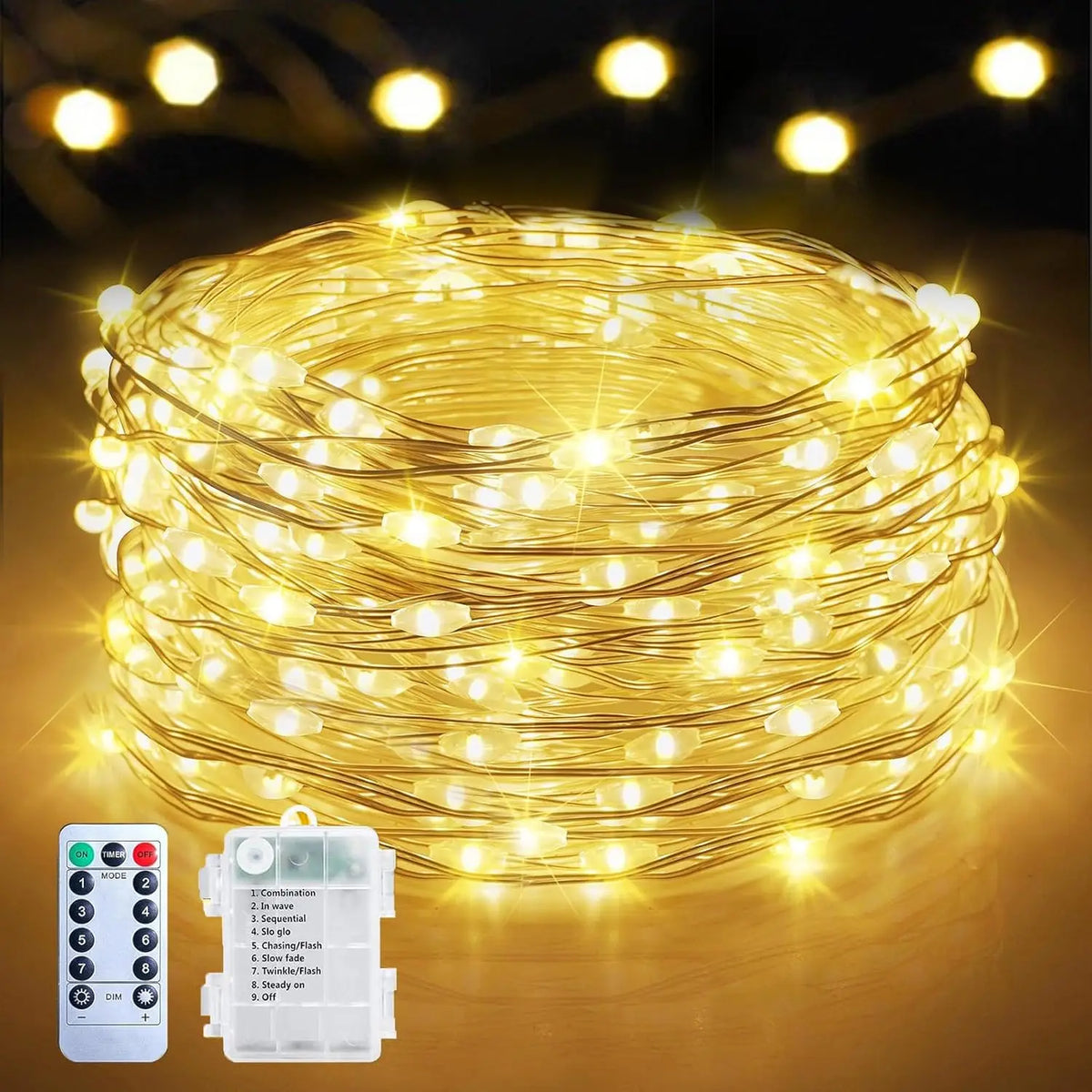 guirlande lumineuse led blanc chaud telecommande decoration noel mariage interieur