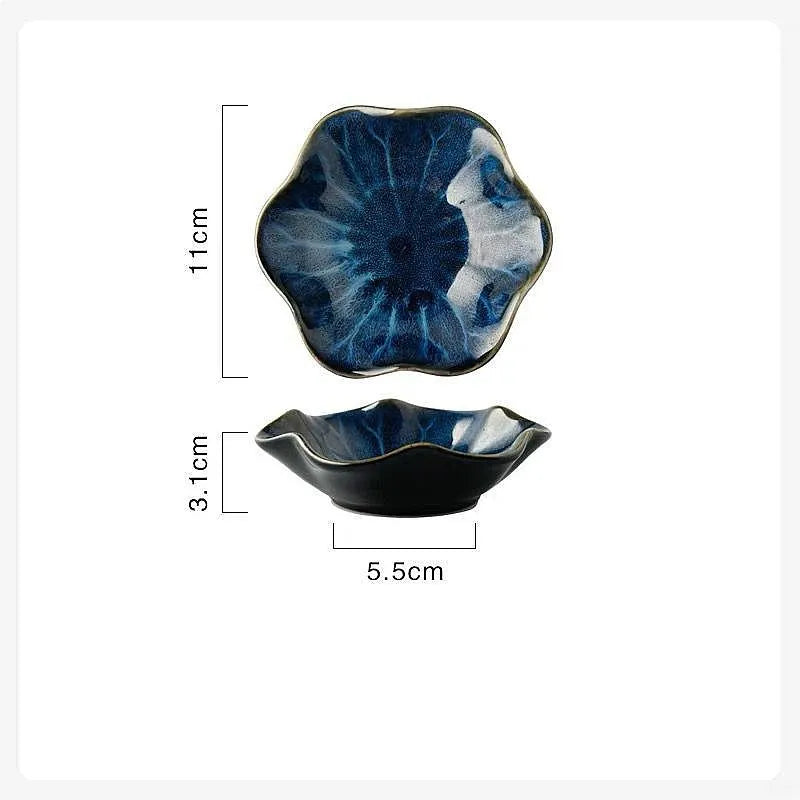 plateau bijoux céramique rose clair blanc bleu foncé motif floral moderne élégant anneaux boucles