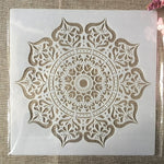 tampon peinture mandala floral géométrique noir beige bricolage scrapbook pochoir décorationOpaque traditionnel