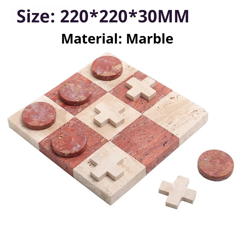 décoration moderne sculpture marbre échiquier géométrique pièce tic tac toe