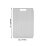 planche découper acier inoxydable 304 double face moderne gris métallisé lisse portable 28cm 39cm