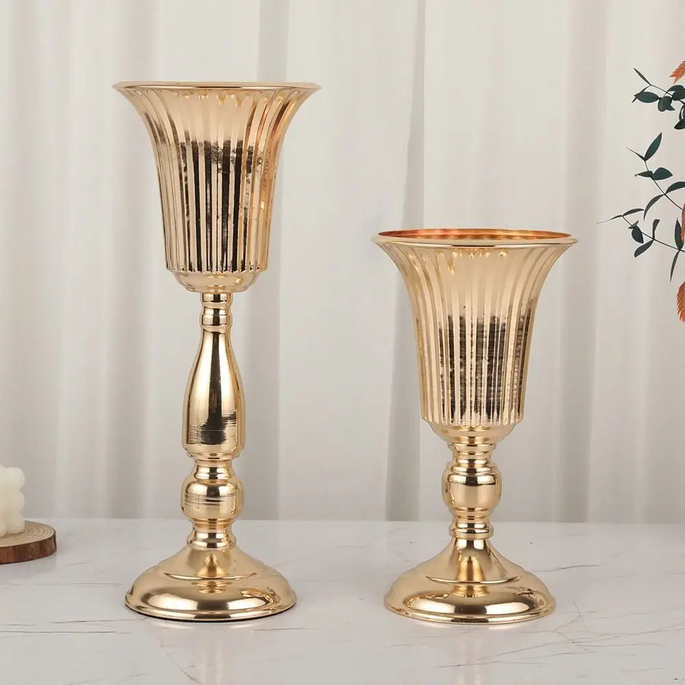 vases or argent classiques rayures verticaux opaques grandes tables décoration intérieure fleurs séchées gold