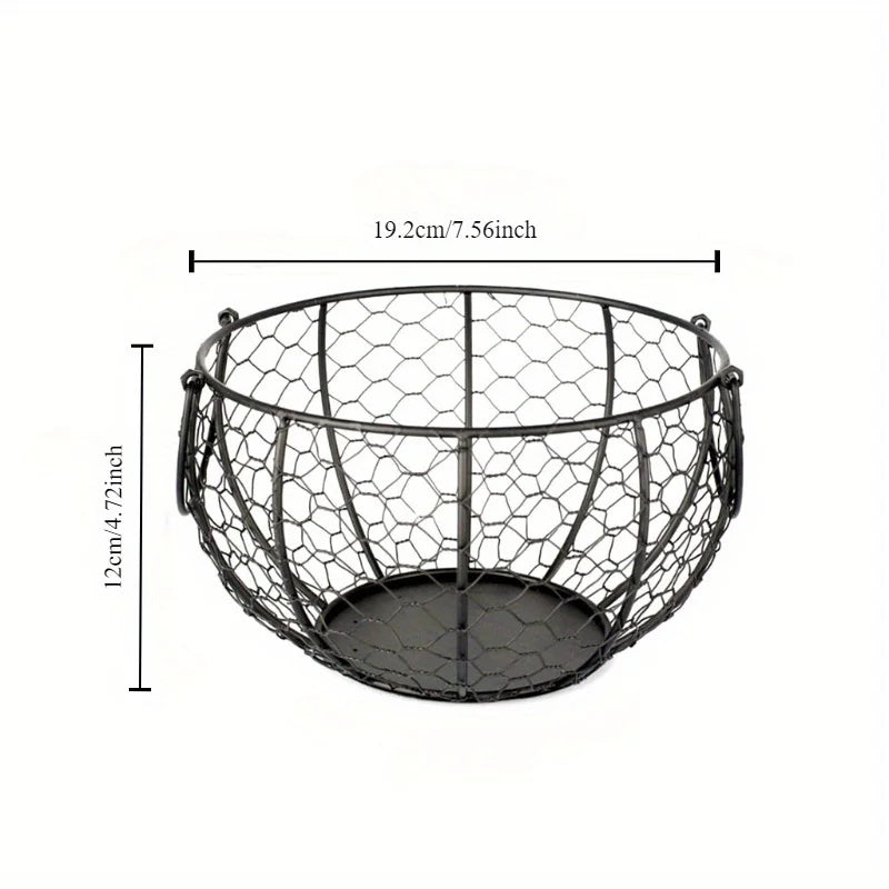 panier rond métal maille hexagonale anses noires rustique rangement cuisine echangable echangement echangement echangement