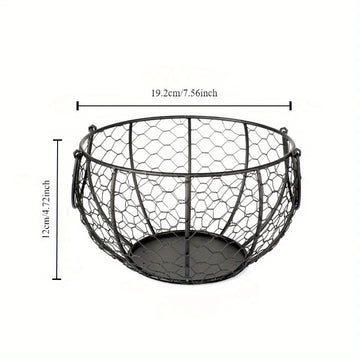 panier rond métal maille hexagonale anses noires rustique rangement cuisine echangable echangement echangement echangement