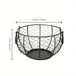 panier rond métal maille hexagonale anses noires rustique rangement cuisine echangable echangement echangement echangement