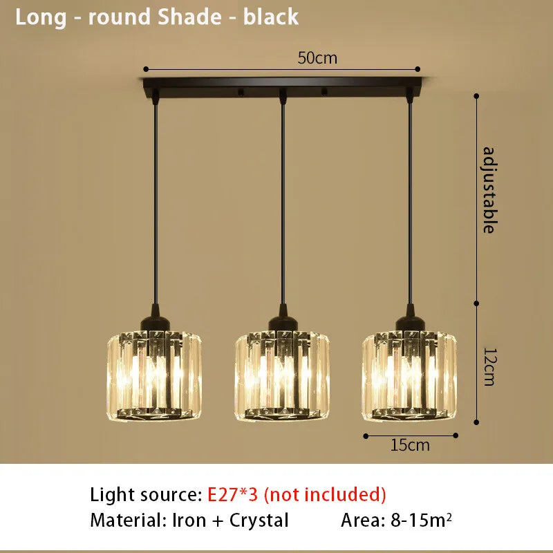 suspension lumineuse moderne élégante dorée strass ajouré transparent e27 cristal lumière intérieure