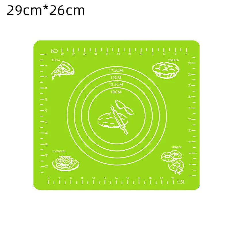 tapis silicone cuisson pâtisserie antadhésif vert rose motifs utilitaires 29x26cm 50x40cmgradable