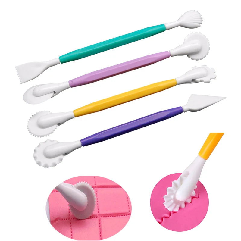 pinceaux outils modelage pâte modeler pâtisserie décoration gâteau plastique couleur assortie
