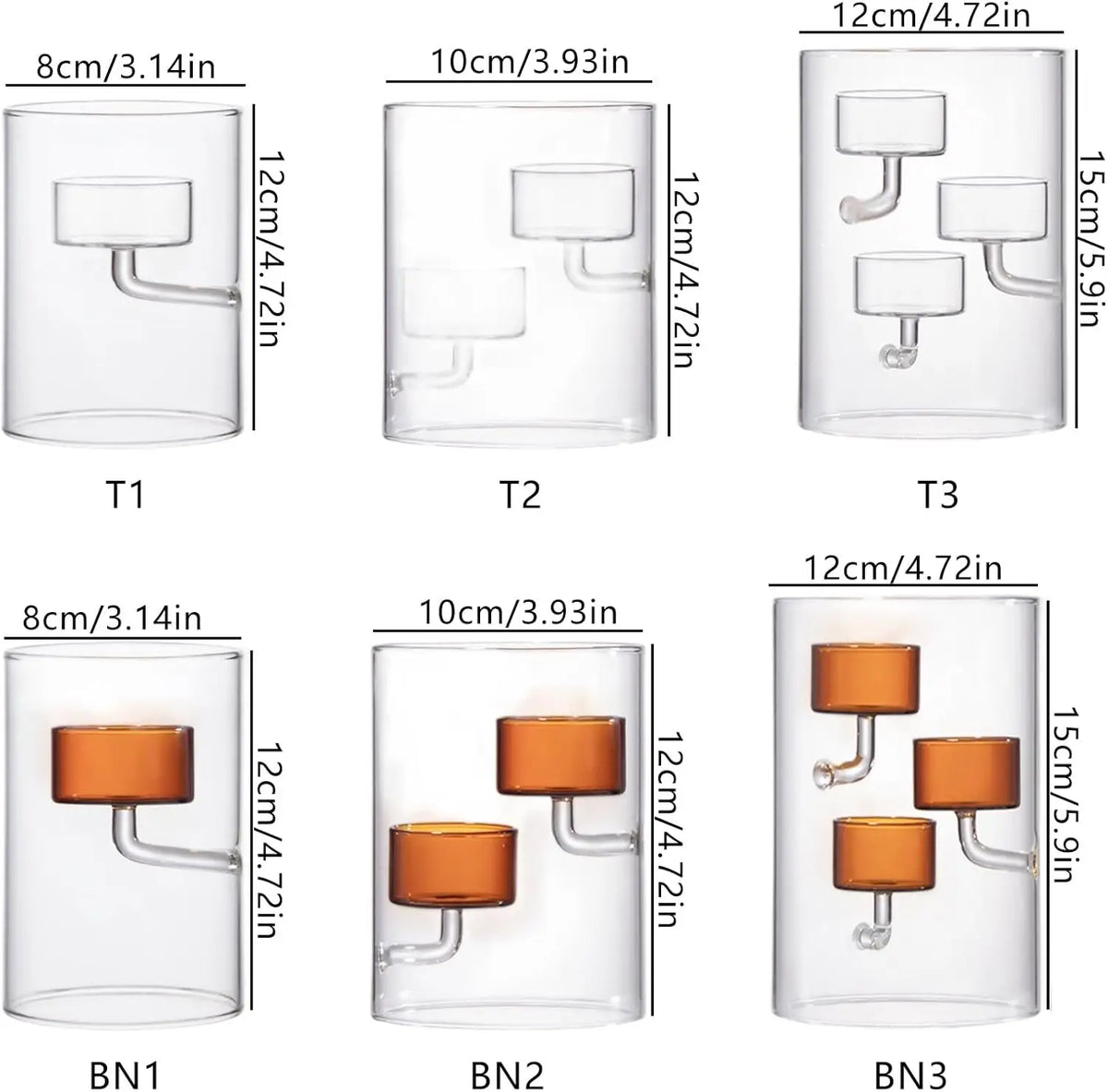 support bougies verre transparent moderne minimaliste clips bougeoirs décoration table événements centroń