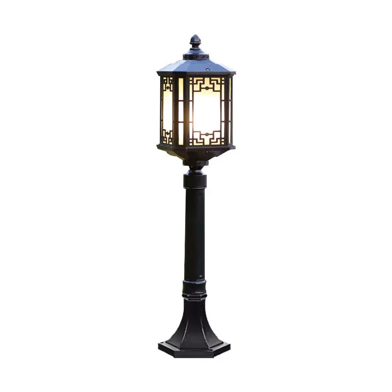 lampe jardin led moderne noir bronze ip65 extérieure ajourée classique