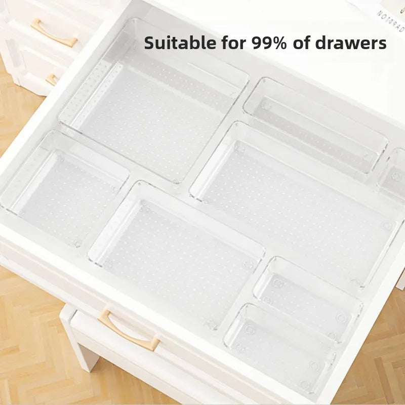 trousse rangement transparente compartiments points noirs maquillage organisation moderne plastique