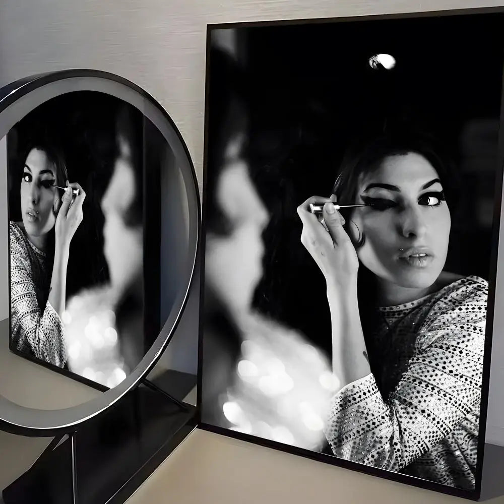 affiches aamy winehouse noir blanc cadres muraux decoration classique facile chambre college moderne pvc