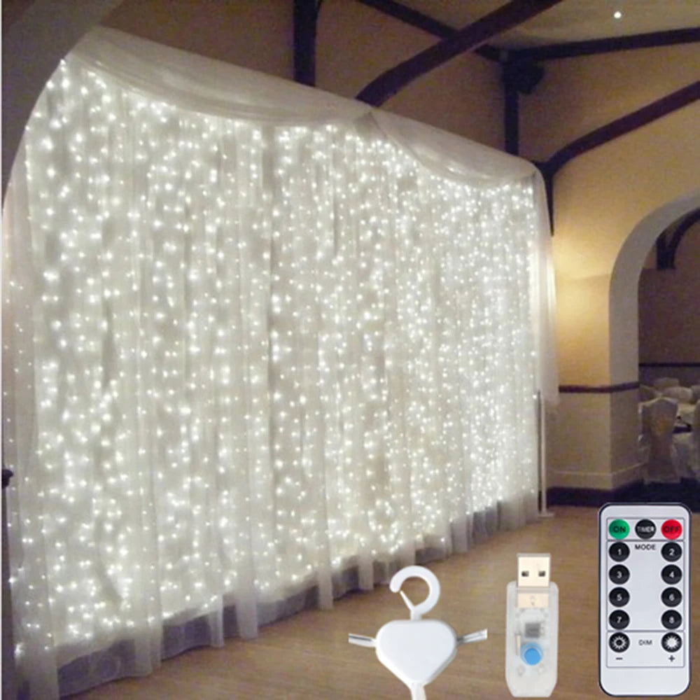 guirlande lumineuse led blanc moderne 3m 3m 300 led usb power crochets multifonction chambre