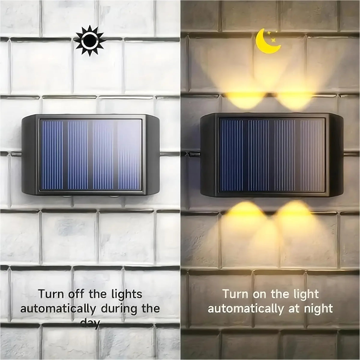 lampe solaire murale noire panneau solaire led adhésif moderne minimalisteextérieur résistant l'eau ip44 abs