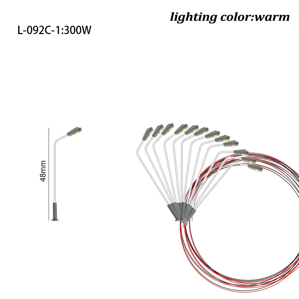 lampe rue miniature gris métallisé moderne 3v batterie incluse éclairage urbain modélisme warm lighting