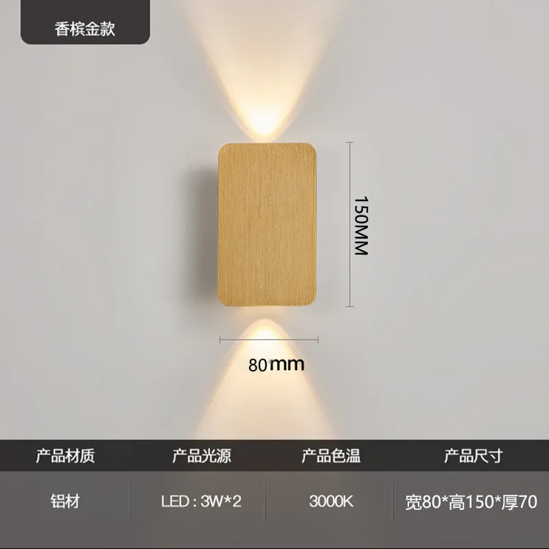applique murale led or moderne adhésive flux lumineux 249 2000v aluminium mat fin