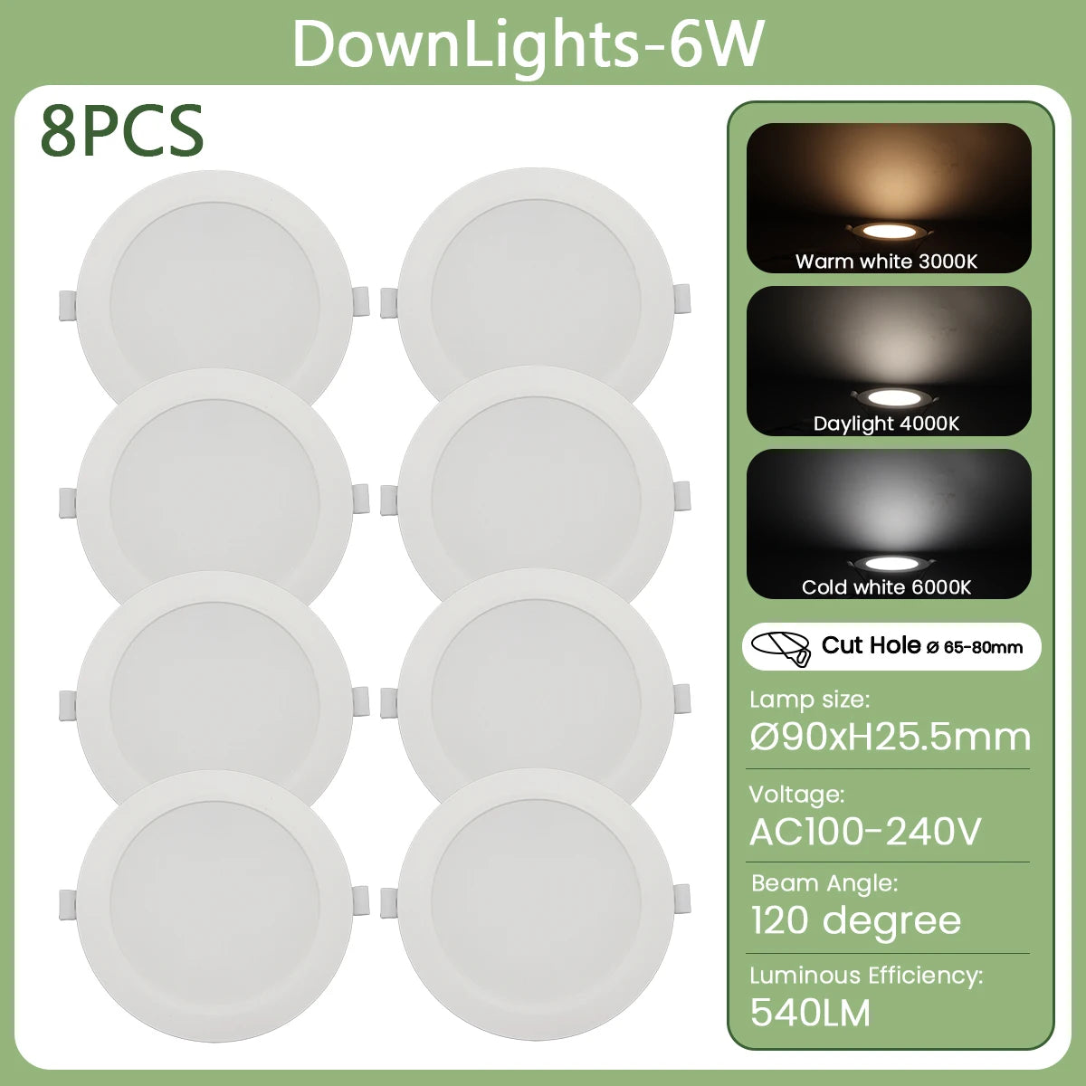 lampe led encastrable moderne 10w 14w 17w 20w 24w 6w blanc 4000k 3000k 6000k