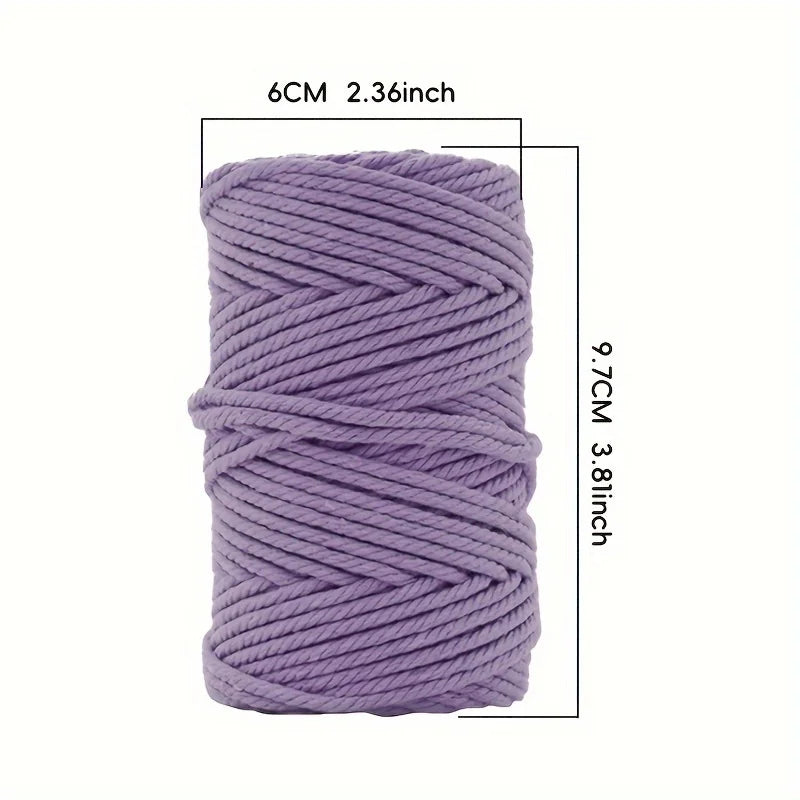 fil macramé coton texturé blanc noir gris bleu rose rouge vert jaune violet artisanal