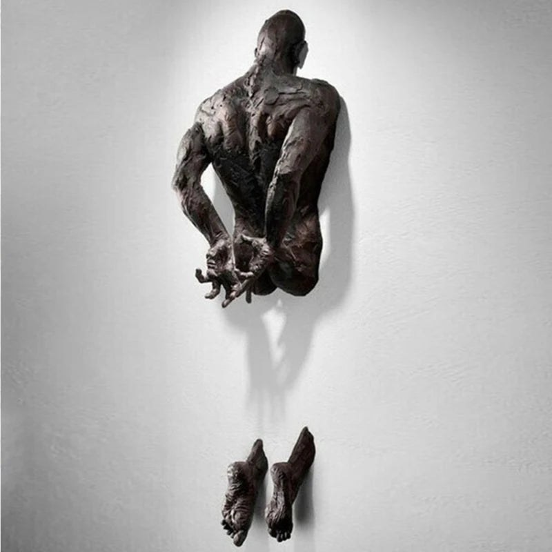 sculpture abstraite résine marron vert réaliste moderne décoration intérieure nordique art surréaliste