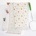 serviettes sport coton gauze animaux ours nuages coeurs bébés blanc orange bleu vert