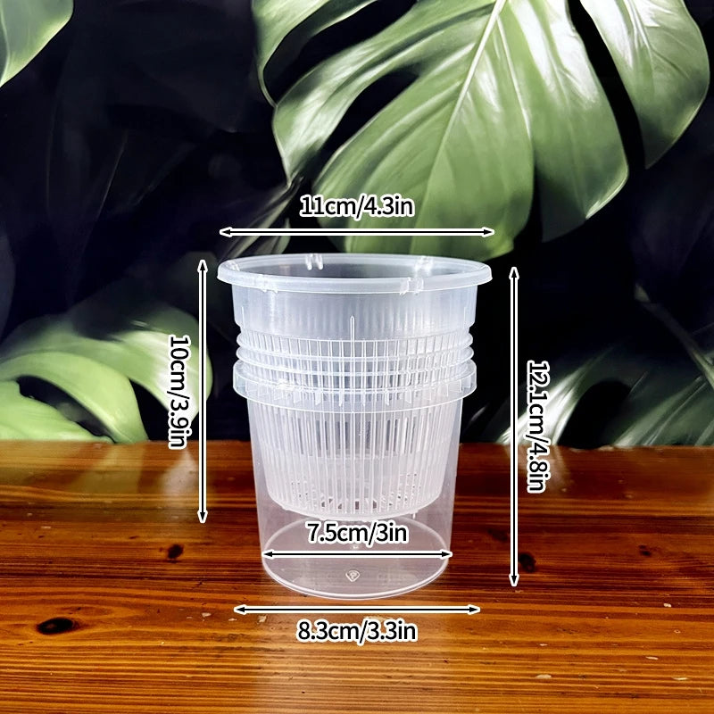Pot plante moderne auto arrosant transparent controle racines drainage ornemental fleuri