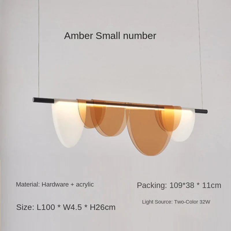 suspension lumineuse moderne blanc beige doré demi cercles translucides opaques chambre salon