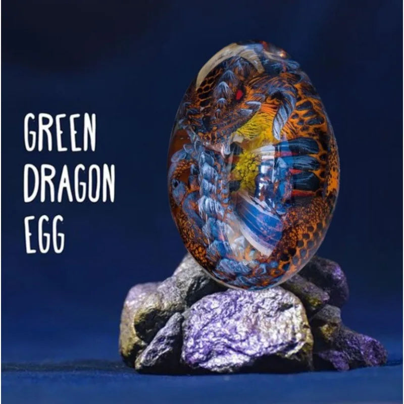œufs dragon vert orange bleu violet réaliste écailles détails fins décor maison cadeau fantastique