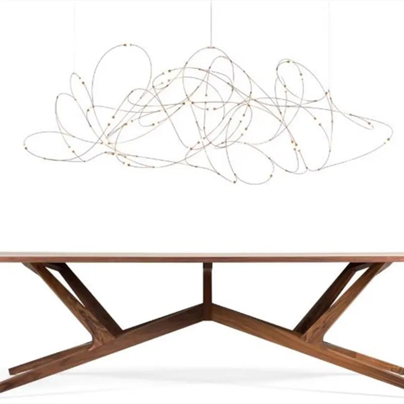 suspension lumineuse moderne spirales lumière blanc doré chambre salon