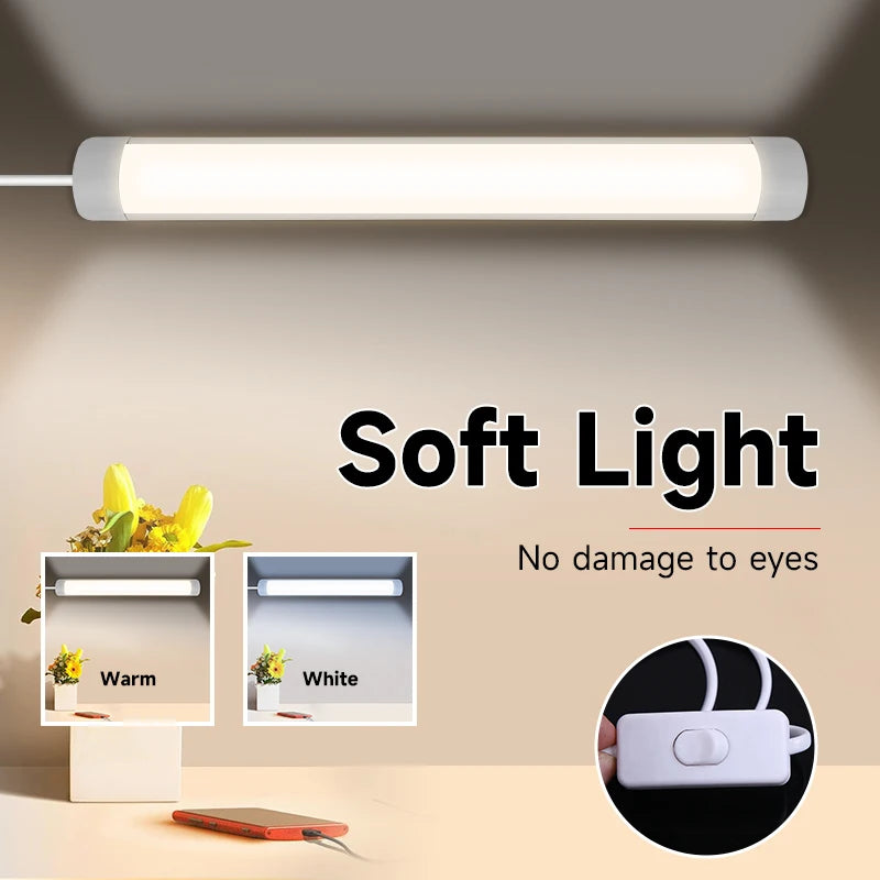 lampe led barre lumineuse blanc moderne 120cm clip interrupteur mural
