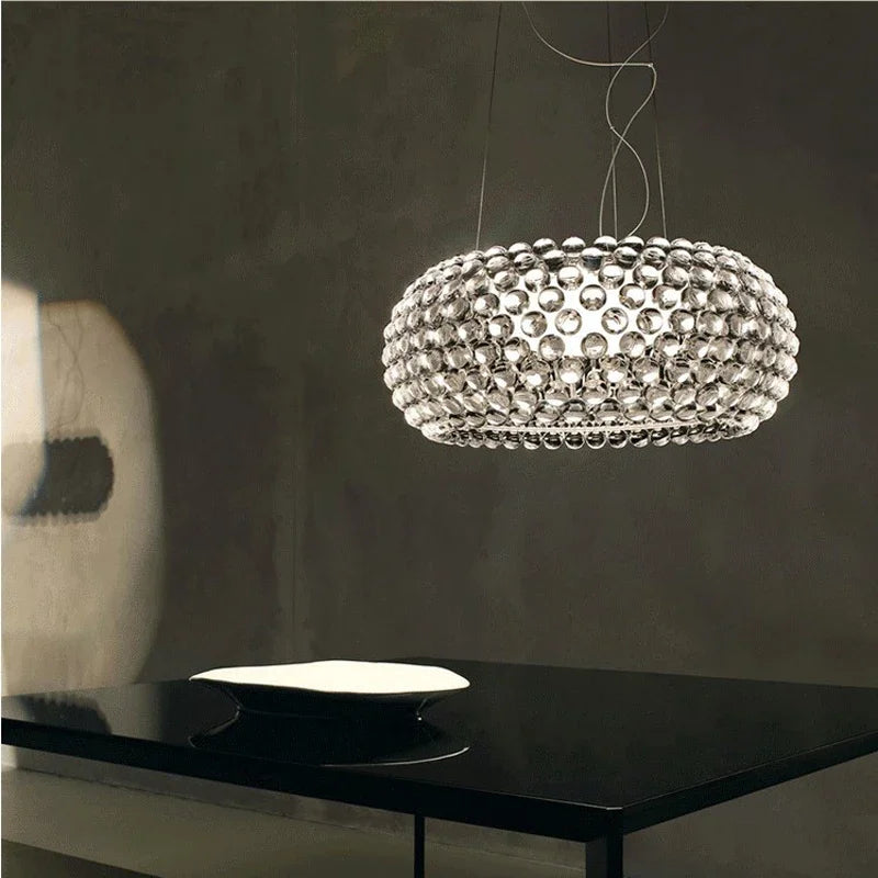 suspension lumineuse moderne acrylique opaques blanc pendentif autoinstallation 35cm 50cm 65cm amber transparent