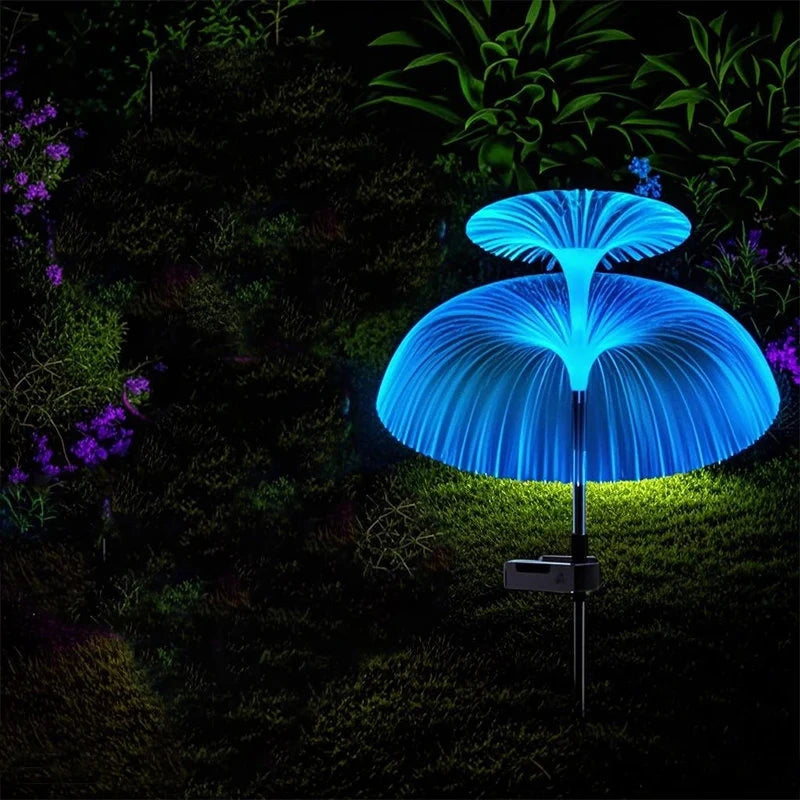 lumière solaire jardin multicolore moderne filaments translucides bleu rose vert jaune violet
