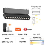 luminaire led rail magnétique noir moderne système éclairage intelligent intérieur ultra mince