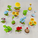 plantes crochet fleurs feuilles créatives artisanales vert jaune bleu rouge marron blanc