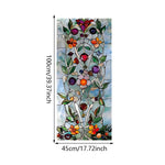 film décoratif fleurs feuilles multicolore adhésif opacité art deco vitrail maison fenêtre 45cm 90cm
