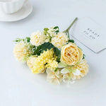 bouquet fleurs artificielles soie mariage décoration maison blanc rose bleu clair vert classiqueintérieur vase