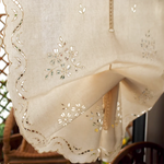rideau roman brodé floral coton pastoral semi transparent chambre salon