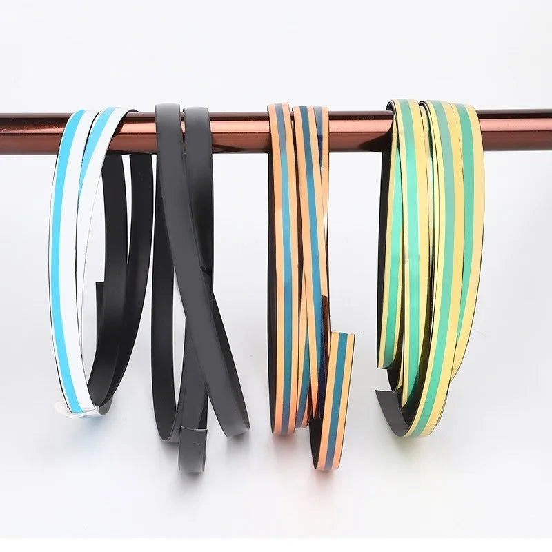 ruban adhésif cheveux moderne rayures or noir silver rose gold