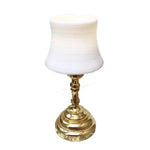 lampe table classique or blanc métal tissu 14ans+ miniature abat jour base